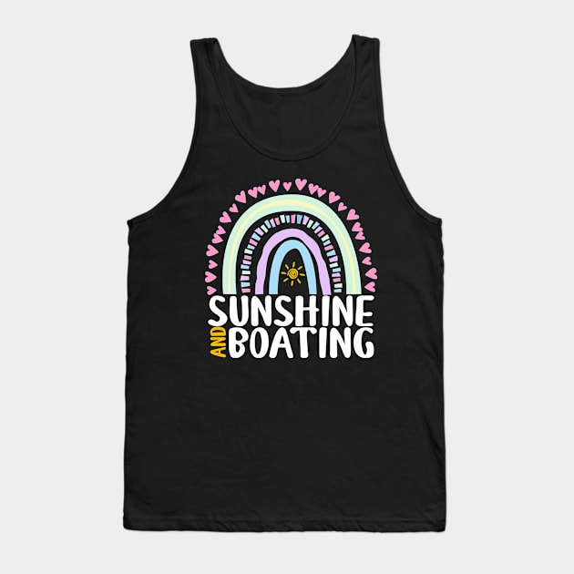 Sunshine and Boating Cute Rainbow Graphic for Womens Kids Girls Tank Top by ChadPill